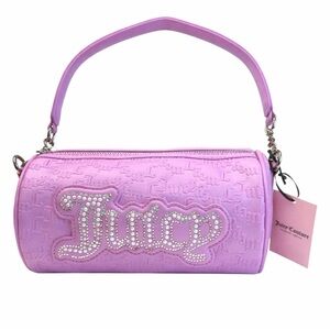 Juicy Couture Barrel Bag Purple Rhinestone Logo Y2K Shoulder Purse NWT